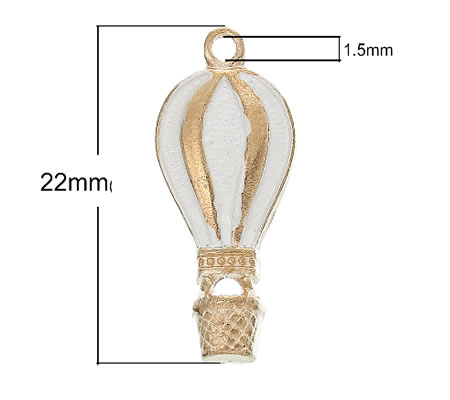 1x Bedeltje Licht Goudkleurig / Wit