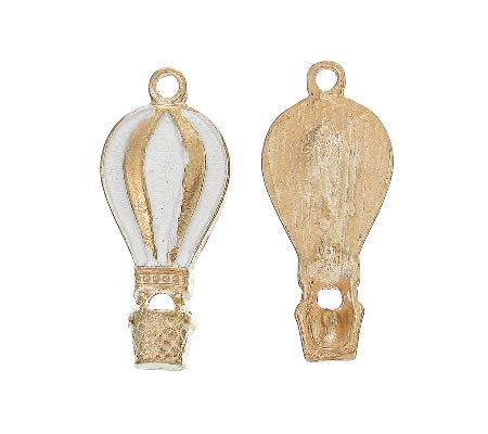 1x Bedeltje Licht Goudkleurig / Wit