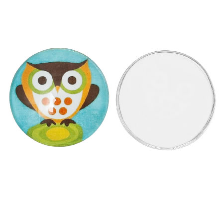 Glazen Cabochon Uiltje blauw 20mm