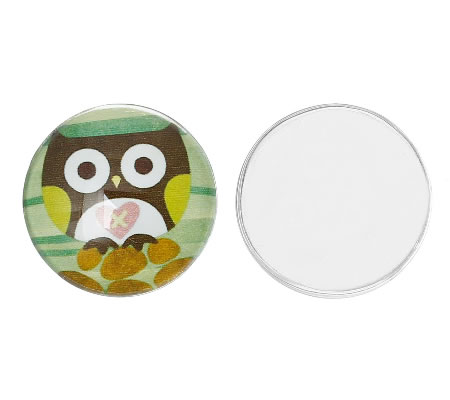 Glazen Cabochon Uiltje grijs 20mm