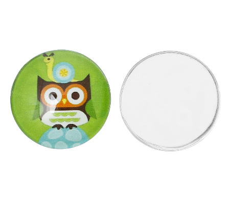 Glazen Cabochon Uiltje groen 20mm