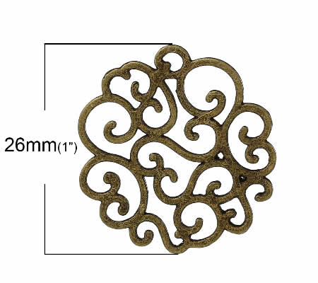 1x Filigrain ornament brons