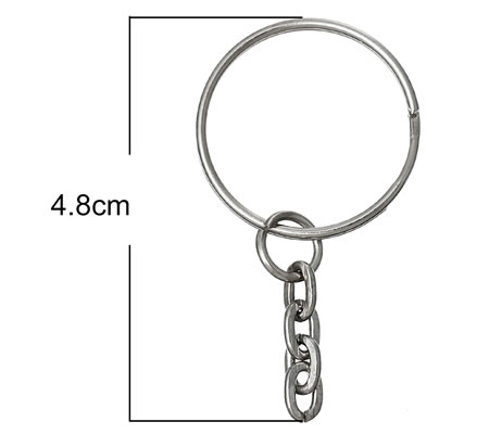 Sleutelhanger donker zilver 20 mm