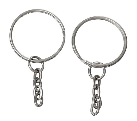 Sleutelhanger donker zilver 20 mm