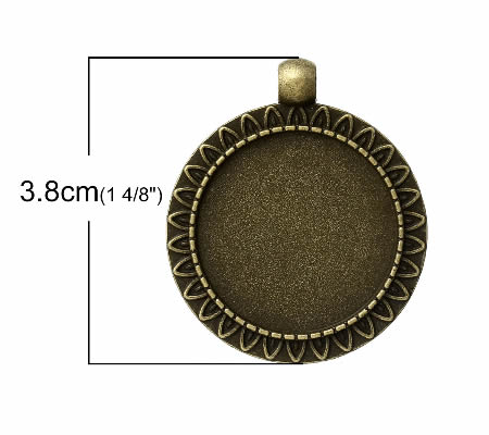 1x Cabochon hanger 25 mm Brons