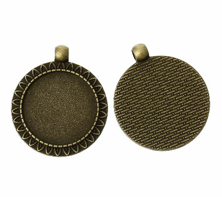 1x Cabochon hanger 25 mm Brons