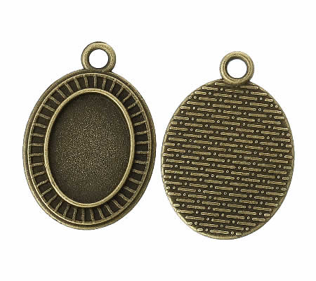 1x Cabochon hanger Brons
