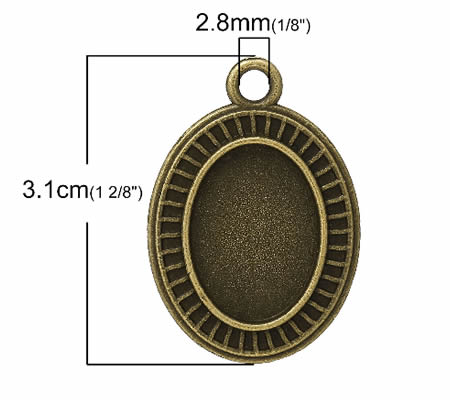 1x Cabochon hanger Brons