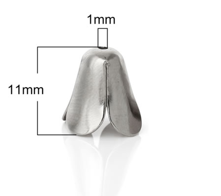 4x Kapjes Donker zilver 10 mm