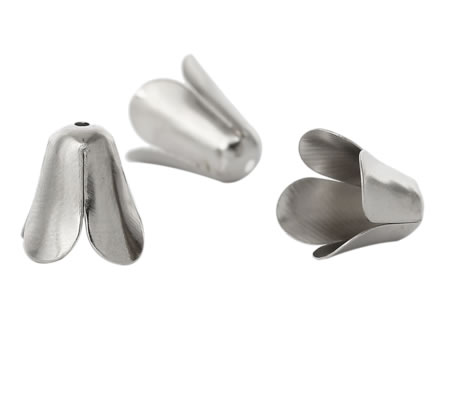 4x Kapjes Donker zilver 10 mm