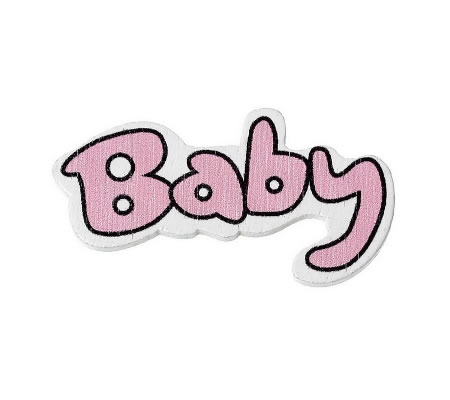 1x Houten Roze Cabochon Baby 