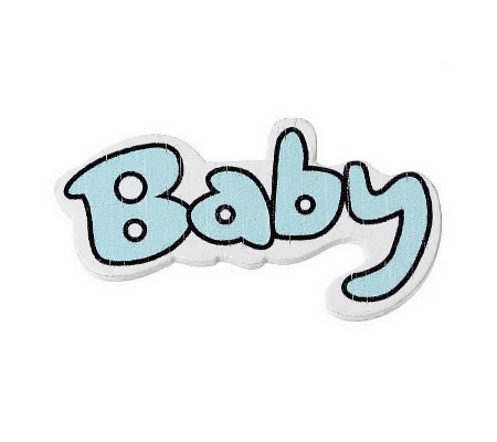 1x Houten Blauw Cabochon Baby 