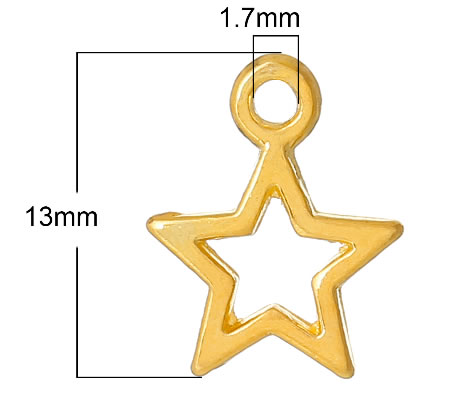 10 stuks mini bedeltjes Goudkleurig