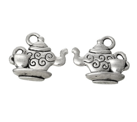 1x Theepot Bedel Donker Zilver 15 mm