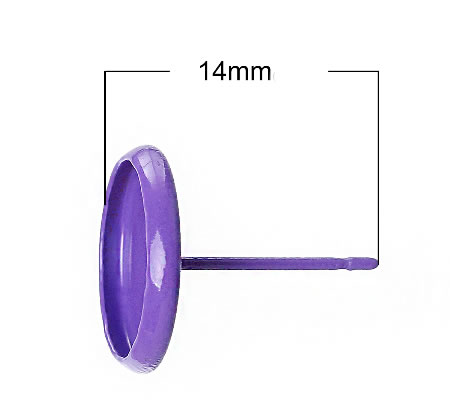 1 Paar Oorstekertjes Cabochon/Gespoten Lila