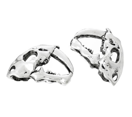 1x Grote Dinosauruskop Skelet Donker Zilver