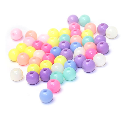 250x Acryl Kraaltjes 6 mm Pastel mix