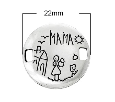 1x Connector Donker Zilver Mama