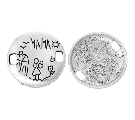 1x Connector Donker Zilver Mama