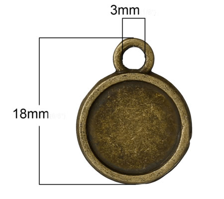Cabochon Hanger Brons 12 mm Dubbelzijdig