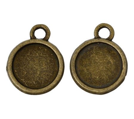 Cabochon Hanger Brons 12 mm Dubbelzijdig