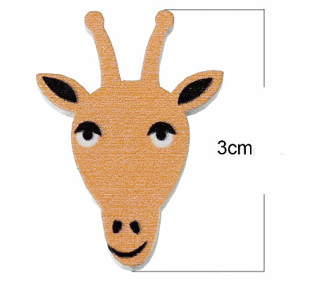 1x Houten Cabochon Giraf