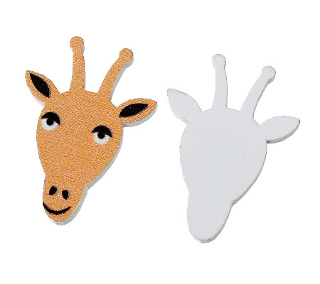 1x Houten Cabochon Giraf