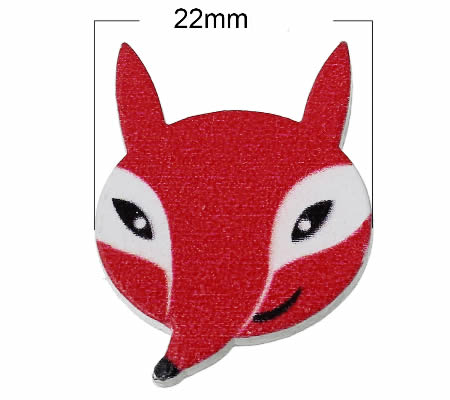 1x Houten Cabochon Vos