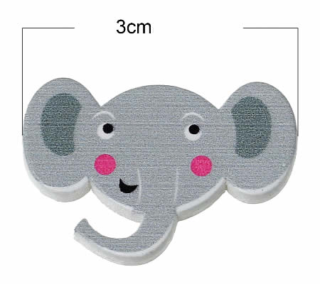 1x Houten Cabochon Olifant