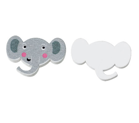 1x Houten Cabochon Olifant