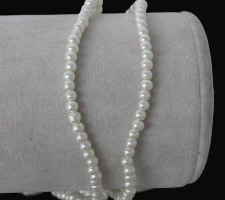 Snoertje Glasparels 4 mm Wit