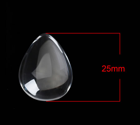 Glazen Cabochon 18 x 25 mm Druppel