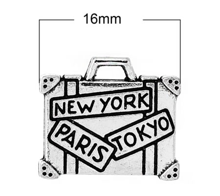 1x Bedeltje Koffer NEW YORK PARIS TOKYO