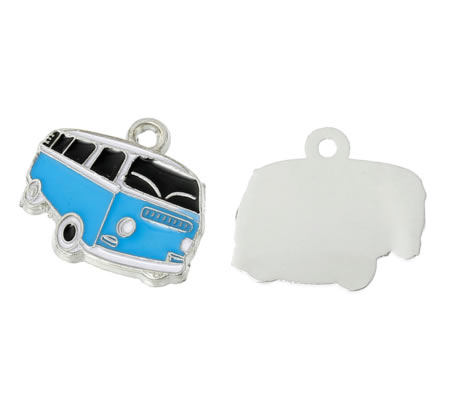 1x Bedeltje Auto Blauw VW Busje