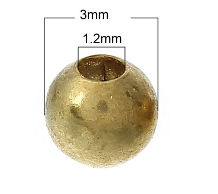 100x licht brons 3 mm kraaltje