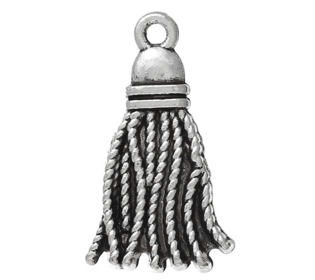 1x Bedel Kwastje Donker Zilver