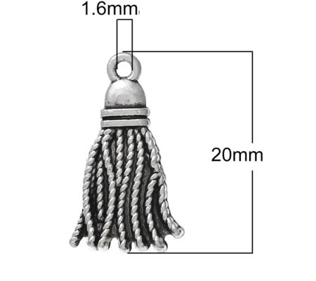 1x Bedel Kwastje Donker Zilver