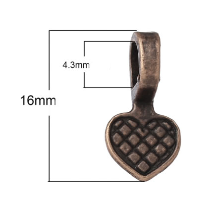 Hanger met Plakvlak Rood Koper 16 mm