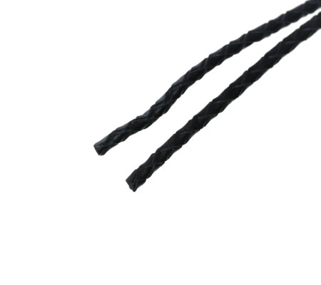 2 meter Zwart Gevlochten Lederen Veter 3mm
