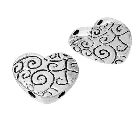 1x verdelertje 2-gaats Hartje-Antiek Zilver