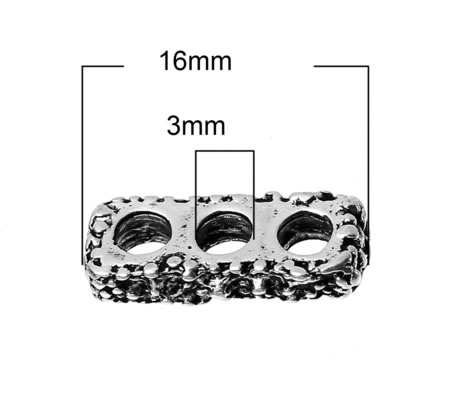 1x verdelertje 3-gaats Donker Antiek Zilver