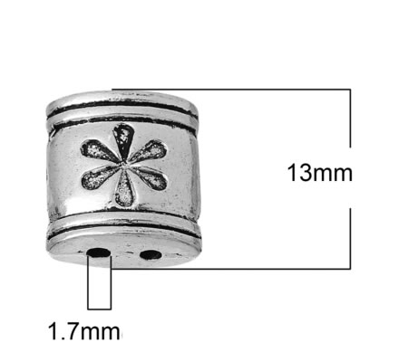1x Verdelertje 2-gaats Donker Antiek Zilver