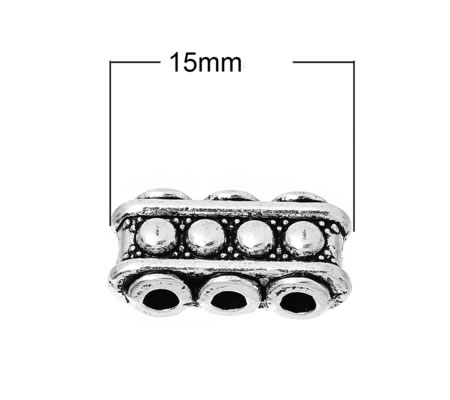 1x verdelertje 3-gaats Antiek /Donker Zilver