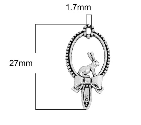 1x Bedel Konijntje Donker Zilver