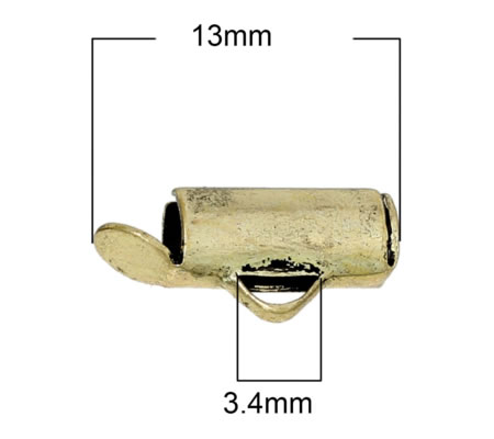 2x Eind Buisje Klem Brons 13 mm