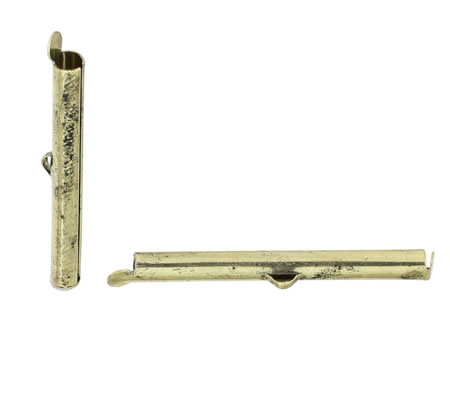 2x Eind Buisje Klem Brons 40 mm