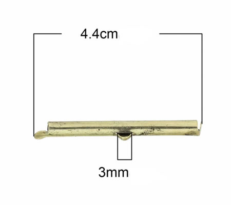 2x Eind Buisje Klem Brons 40 mm