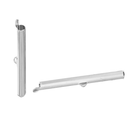 2x Eind Buisje Klem Donker Zilver 40 mm