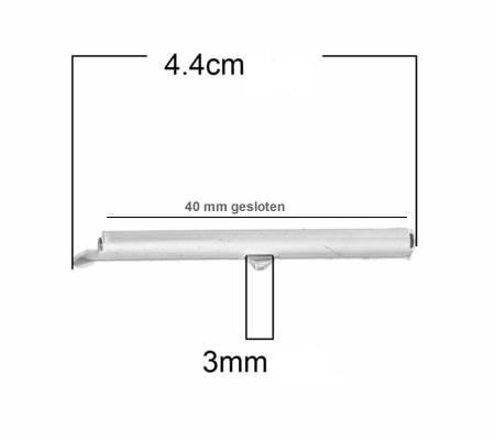 2x Eind Buisje Klem Donker Zilver 40 mm