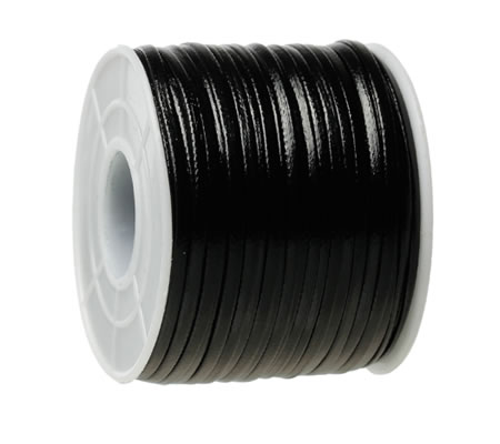 1 Meter nylon soepel vallend wax 1 mm koord Zwart